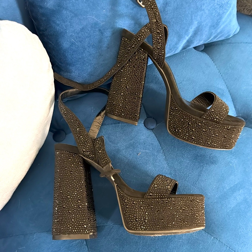 Dollskill bedazzled Black Platform Heels - Cathy din
